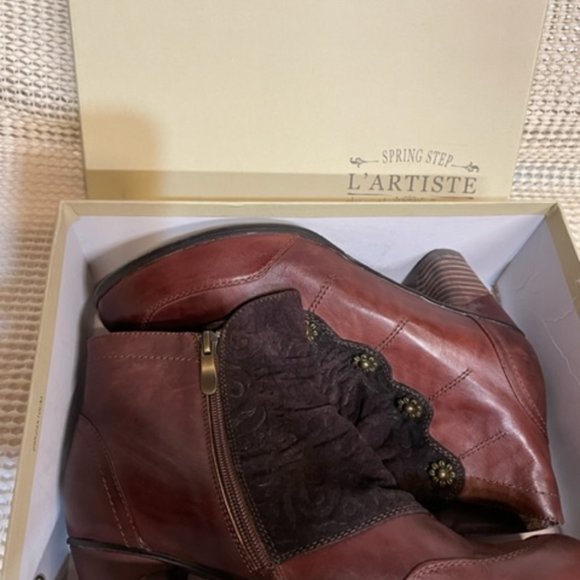 Spring Step Shoes - Spring Step L'Artiste Leather Brown Belgard Booties Size 42 (10.5-11)
